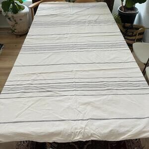 Project 62 Full/Queen Striped Duvet Cover Cotton w/ Zipper Closure Cream